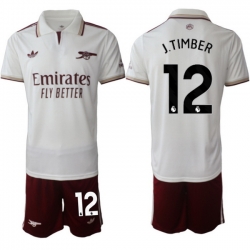 Men Arsenal 2026 Soccer Jerseys White #12 J.TIMBER