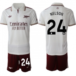 Men Arsenal 2026 Soccer Jerseys White #24 NELSON