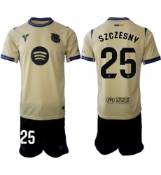 Men FC Barcelona 2026 Soccer Jerseys Beige #25 SZCZESNY