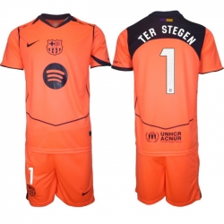 Men FC Barcelona 2026 Soccer Jerseys Orange #1 TER STEGEN