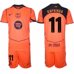 Men FC Barcelona 2026 Soccer Jerseys Orange #11 RAPHINHA (2)