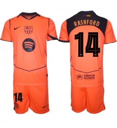 Men FC Barcelona 2026 Soccer Jerseys Orange #14 RASHFORD (2)