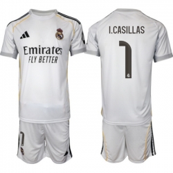 Men Real Madrid 2026 Soccer Jerseys White #1 I.CASILLAS