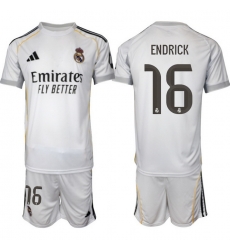 Men Real Madrid 2026 Soccer Jerseys White #16 ENDRICK