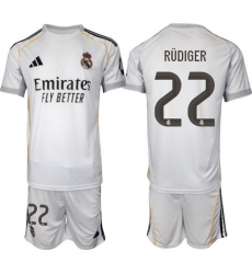 Men Real Madrid 2026 Soccer Jerseys White #22 RUDIGER