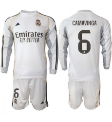 Men Real Madrid 2026 Soccer Jerseys White Long #6 CAMAVINGA
