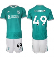 Men Liverpool 2026 Soccer Jerseys Teal #49 GORDON