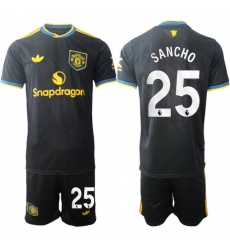 Men Manchester United 2026 Soccer Jerseys Black #25 SANCHO
