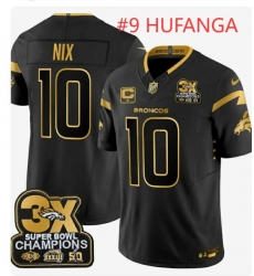Denver Broncos #9 HUFANGA Gold Black Stitched Jersey Denver Broncos #9 HUFANGA Gold Black Stitched Jersey