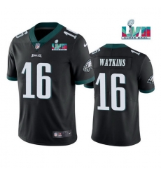 Men Women Youth Toddler Philadelphia Eagles 16 Quez Watkins Black Super Bowl LVII Vapor Untouchable Limited Stitched Jersey