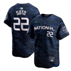 Men San Diego Padres 22 Juan Soto Royal 2023 All Star Cool Base Stitched Baseball Jersey