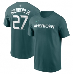 Men Toronto Blue Jays 27 Vladimir Guerrero Jr  Teal 2023 All Star Name Number T Shirt