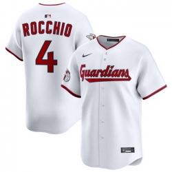 Men Cleveland Guardians Nike White Home Limited Jersey Rocchio Brayan 4