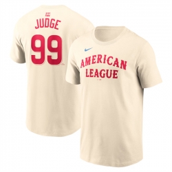 Men American League 99 Aaron Judge Cream 2024 All Star Name  26 Number T Shirt