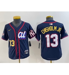 Youth American League 13 Jazz Chisholm Jr  Navy 2025 All Star Edition Limited Stitched Baseball Jersey Youth American League 13 Jazz Chisholm Jr  Navy 2025 All Star Edition Limited Stitched Baseball Jersey