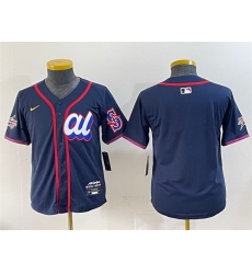 Youth American League Seattle Mariners Blank Navy 2025 All Star Edition Limited Stitched Baseball Jersey Youth American League Seattle Mariners Blank Navy 2025 All Star Edition Limited Stitched Baseball Jersey
