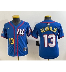 Youth National League 13 Ronald Acu F1a Jr  Blue 2025 All Star Edition Limited Stitched Baseball Jersey Youth National League 13 Ronald Acu F1a Jr  Blue 2025 All Star Edition Limited Stitched Baseball Jersey