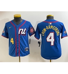 Youth National League 4 Pete Crow Armstrong Blue 2025 All Star Edition Limited Stitched Baseball Jersey Youth National League 4 Pete Crow Armstrong Blue 2025 All Star Edition Limited Stitched Baseball Jersey