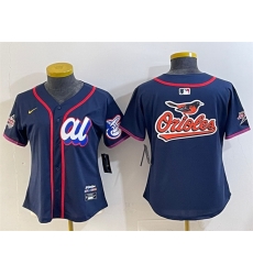 Women American League Baltimore Orioles Team Big Logo Navy 2025 All Star Edition Limited Stitched Baseball Jersey 