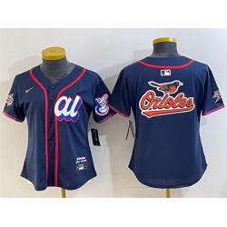 Women American League Baltimore Orioles Team Big Logo Navy 2025 All Star Edition Limited Stitched Baseball Jersey  Women American League Baltimore Orioles Team Big Logo Navy 2025 All Star Edition Limited Stitched Baseball Jersey