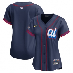 Women American League Blank Navy 2025 All Star Limited Stitched Baseball Jersey  Women American League Blank Navy 2025 All Star Limited Stitched Baseball Jersey
