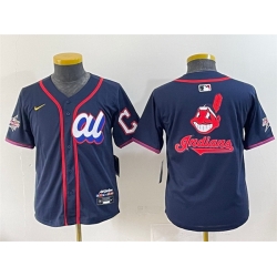 Women American League Cleveland Guardians Team Big Logo Navy 2025 All Star Edition Limited Stitched Baseball Jersey  Women American League Cleveland Guardians Team Big Logo Navy 2025 All Star Edition Limited Stitched Baseball Jersey