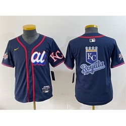 Women American League Kansas City Royals Team Big Logo Navy 2025 All Star Edition Limited Stitched Baseball Jersey  2 Women American League Kansas City Royals Team Big Logo Navy 2025 All Star Edition Limited Stitched Baseball Jersey  2