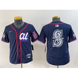 Women American League Seattle Mariners Team Big Logo Navy 2025 All Star Edition Limited Stitched Baseball Jersey  2 Women American League Seattle Mariners Team Big Logo Navy 2025 All Star Edition Limited Stitched Baseball Jersey  2