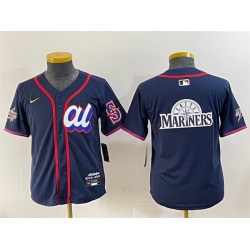 Women American League Seattle Mariners Team Big Logo Navy 2025 All Star Edition Limited Stitched Baseball Jersey  Women American League Seattle Mariners Team Big Logo Navy 2025 All Star Edition Limited Stitched Baseball Jersey