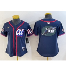 Women American League Tampa Bay Rays Team Big Logo Navy 2025 All Star Edition Limited Stitched Baseball Jersey  Women American League Tampa Bay Rays Team Big Logo Navy 2025 All Star Edition Limited Stitched Baseball Jersey