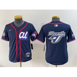 Women American League Toronto Blue Jays Team Big Logo Navy 2025 All Star Edition Limited Stitched Baseball Jersey  Women American League Toronto Blue Jays Team Big Logo Navy 2025 All Star Edition Limited Stitched Baseball Jersey