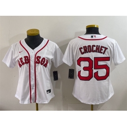 Women Boston Red Sox 35 Garrett Crochet White Cool Base Stitched Baseball Jersey  Women Boston Red Sox 35 Garrett Crochet White Cool Base Stitched Baseball Jersey