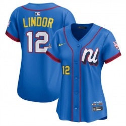 Women National League 12 Francisco Lindor Blue 2025 All Star Edition Limited Stitched Baseball Jersey  Women National League 12 Francisco Lindor Blue 2025 All Star Edition Limited Stitched Baseball Jersey