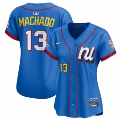 Women National League 13 Manny Machado Blue 2025 All Star Edition Limited Stitched Baseball Jersey  Women National League 13 Manny Machado Blue 2025 All Star Edition Limited Stitched Baseball Jersey