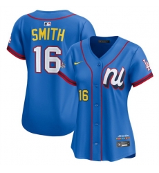 Women National League 16 Will Smith Blue 2025 All Star Edition Limited Stitched Baseball Jersey  Women National League 16 Will Smith Blue 2025 All Star Edition Limited Stitched Baseball Jersey