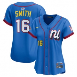 Women National League 16 Will Smith Blue 2025 All Star Edition Limited Stitched Baseball Jersey  Women National League 16 Will Smith Blue 2025 All Star Edition Limited Stitched Baseball Jersey