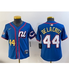 Women National League 44 Elly De La Cruz Blue 2025 All Star Edition Limited Stitched Baseball Jersey  Women National League 44 Elly De La Cruz Blue 2025 All Star Edition Limited Stitched Baseball Jersey