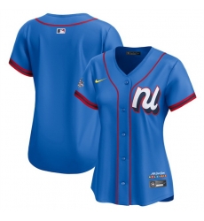 Women National League Blank Blue 2025 All Star Limited Stitched Baseball Jersey  Women National League Blank Blue 2025 All Star Limited Stitched Baseball Jersey