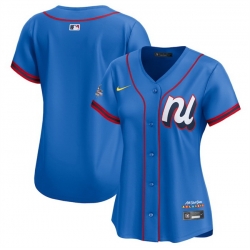 Women National League Blank Blue 2025 All Star Limited Stitched Baseball Jersey  Women National League Blank Blue 2025 All Star Limited Stitched Baseball Jersey