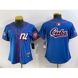Women National League Chicago Cubs Team Big Logo Blue 2025 All Star Edition Limited Stitched Baseball Jersey  Women National League Chicago Cubs Team Big Logo Blue 2025 All Star Edition Limited Stitched Baseball Jersey