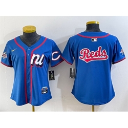 Women National League Cincinnati Reds Team Big Logo Blue 2025 All Star Edition Limited Stitched Baseball Jersey  Women National League Cincinnati Reds Team Big Logo Blue 2025 All Star Edition Limited Stitched Baseball Jersey