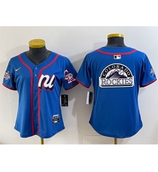 Women National League Colorado Rockies Team Big Logo Blue 2025 All Star Edition Limited Stitched Baseball Jersey  Women National League Colorado Rockies Team Big Logo Blue 2025 All Star Edition Limited Stitched Baseball Jersey