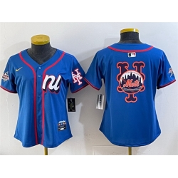 Women National League New York Mets Team Big Logo Blue 2025 All Star Edition Limited Stitched Baseball Jersey  Women National League New York Mets Team Big Logo Blue 2025 All Star Edition Limited Stitched Baseball Jersey
