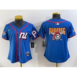 Women National League Pittsburgh Pirates Team Big Logo Blue 2025 All Star Edition Limited Stitched Baseball Jersey  Women National League Pittsburgh Pirates Team Big Logo Blue 2025 All Star Edition Limited Stitched Baseball Jersey