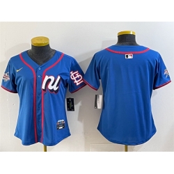 Women National League St  Louis Cardinals Blank Blue 2025 All Star Edition Limited Stitched Baseball Jersey  Women National League St  Louis Cardinals Blank Blue 2025 All Star Edition Limited Stitched Baseball Jersey