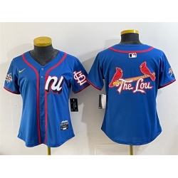 Women National League St  Louis Cardinals Team Big Logo Blue 2025 All Star Edition Limited Stitched Baseball Jersey  Women National League St  Louis Cardinals Team Big Logo Blue 2025 All Star Edition Limited Stitched Baseball Jersey