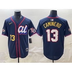 Men American League 13 Junior Caminero Navy 2025 All Star Edition Limited Stitched Baseball Jersey Men American League 13 Junior Caminero Navy 2025 All Star Edition Limited Stitched Baseball Jersey