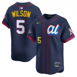 Men American League 5 Jacob Wilson Navy 2025 All Star Edition Limited Stitched Baseball Jersey Men American League 5 Jacob Wilson Navy 2025 All Star Edition Limited Stitched Baseball Jersey