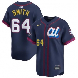 Men American League 64 Shane Smith Navy 2025 All Star Edition Limited Stitched Baseball Jersey Men American League 64 Shane Smith Navy 2025 All Star Edition Limited Stitched Baseball Jersey