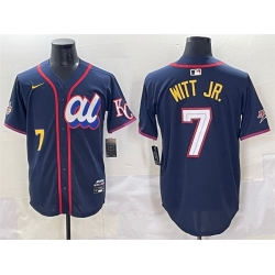 Men American League 7 Bobby Witt Jr  Navy 2025 All Star Edition Limited Stitched Baseball Jersey Men American League 7 Bobby Witt Jr  Navy 2025 All Star Edition Limited Stitched Baseball Jersey